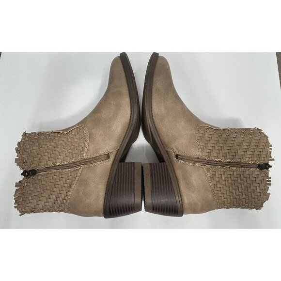 NEW Blowfish Malibu Ricky Ankle Boots Size 10 Tan Woven Boho Western Cowgirl - Picture 5 of 9